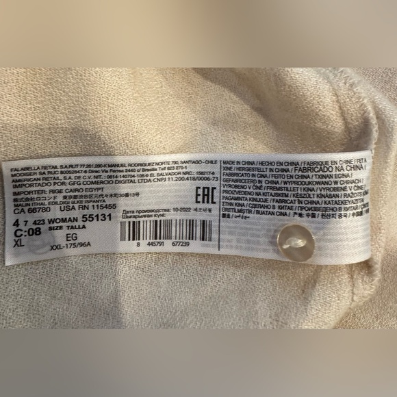 Mango Cream Long Sleeve Dress - Picture 8 of 8